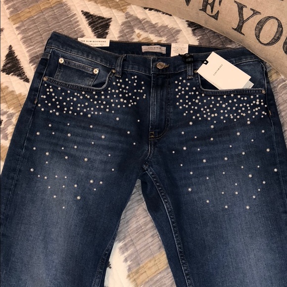 👏🏽SOLD👏🏽NWT Zara Pearl Jeans - Picture 3 of 8